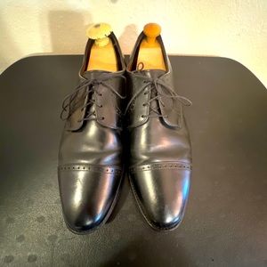 Mens Allen Edmonds Clifton Black Leather Cap Toe Oxford Dress Shoes Size 12 3E
